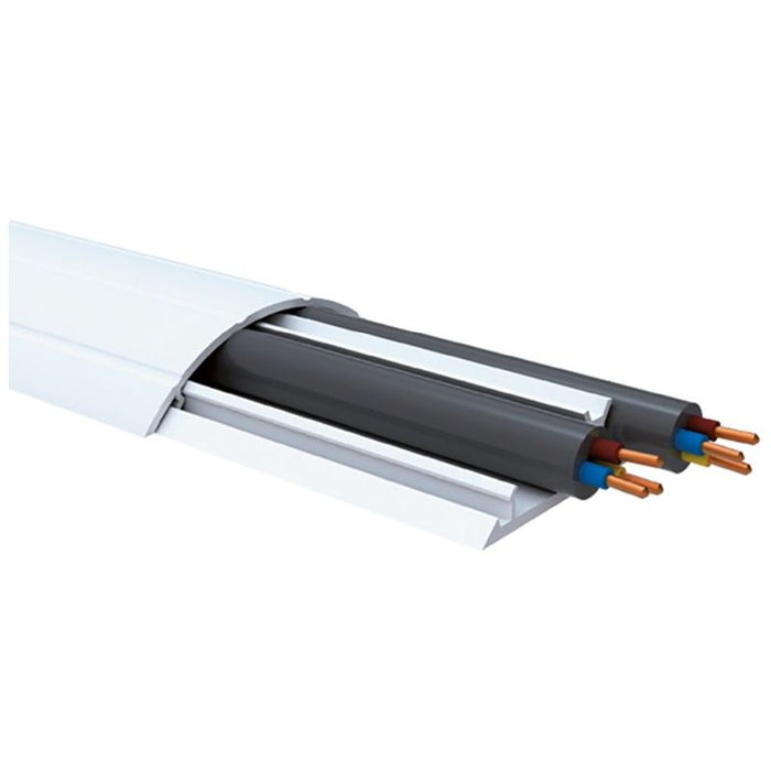 Aufbodenkanal Kst aws 50x12x1000mm RAL9010 EAK 9010