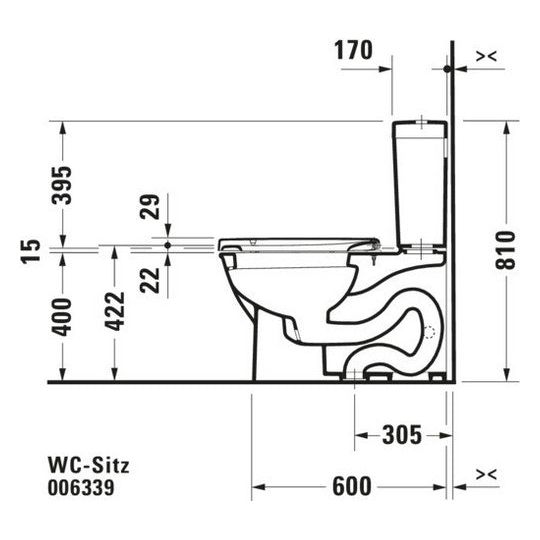 DU WC-Sitz mit Absenkautomatik Scharniere edelstahl, lang, weiß