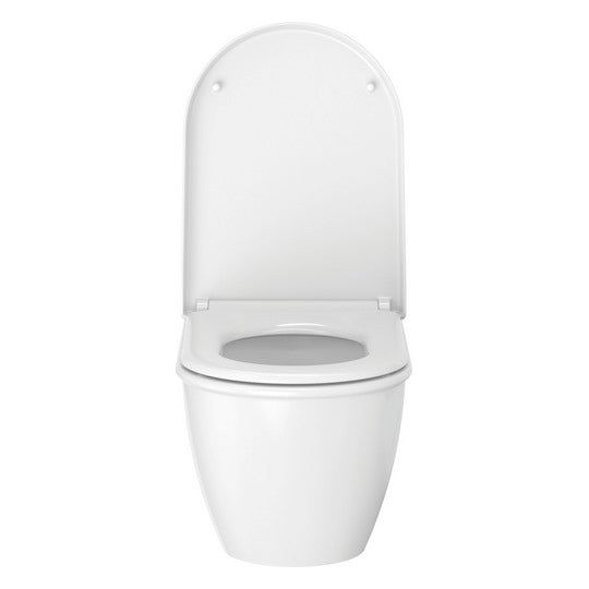 DU WC-Sitz mit Absenkautomatik Scharniere edelstahl, lang, weiß