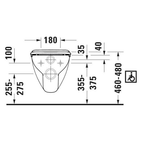 DU Wand-WC D-Code Vital 700 mm Tiefspüler, barrierefrei, weiß