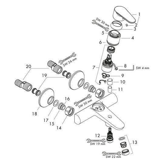 HG Wannenmischer AP Focus chrom