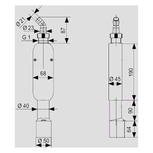 SANIT Aufputzgeruchverschluss für Wasch- o.Geschirrspülmaschine,3/4"-1"x40/50m