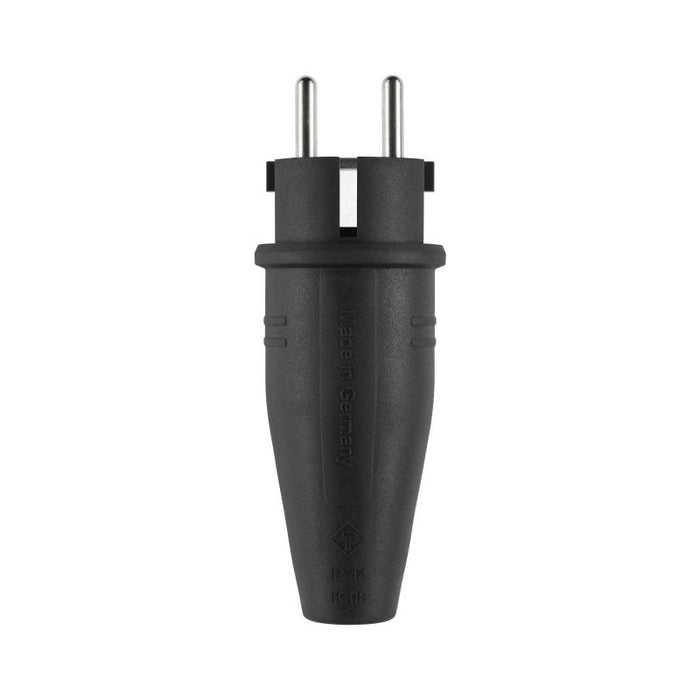 Schutzkontaktstecker 16A 250V Gummi IP44 ger sw EGS 3