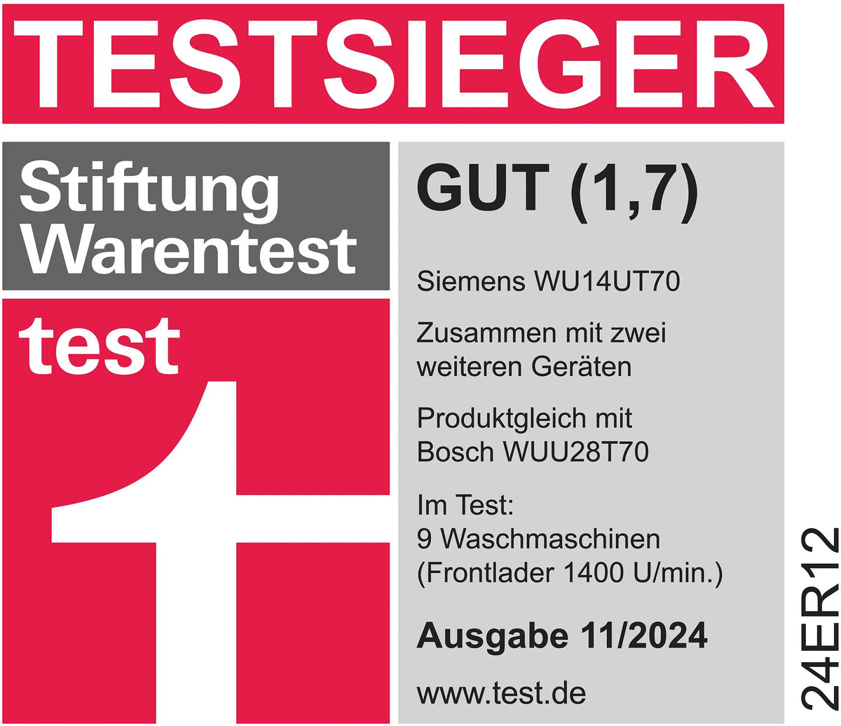Siemens iQ500 WU14UT70 Waschmaschine 8 kg – 1400 U/min, unterbaufähig