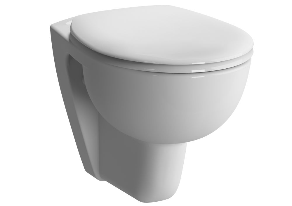concept 100 CARE Wand-WC erhöht +60 mm – Tiefspüler, 54 cm, Weiß