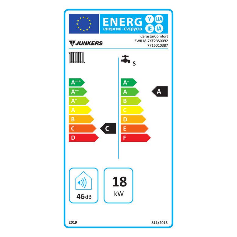 BOSCH Gas-Heizwertgerät, wandhängend CERASTARCOMFORT ZWR 18-7 KE 23