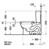 DU WC-Sitz mit Absenkautomatik Scharniere edelstahl, lang, weiß