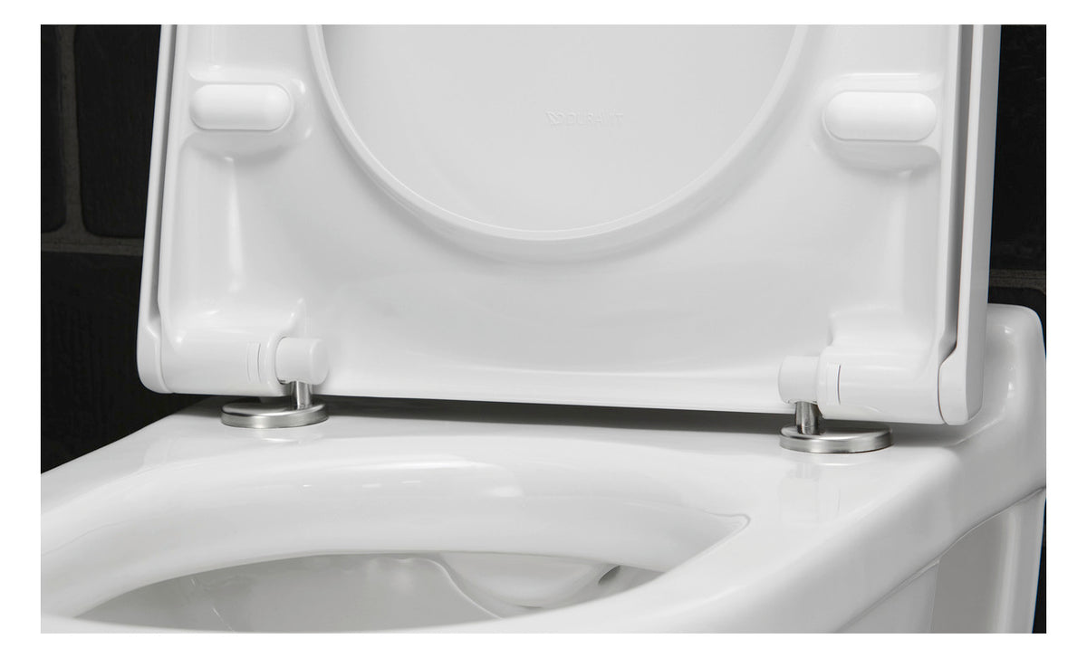 DU WC-Sitz Starck 3 mit SoftClose Scharniere edelstahl, weiß