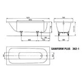 Badewanne KA BW SANIFORM PLUS Mod.362-1, 1600x700, alpinweiß