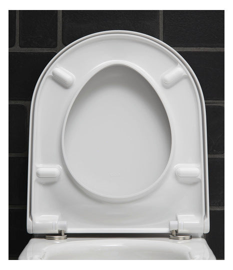 DU WC-Sitz Starck 3 mit SoftClose Scharniere edelstahl, weiß