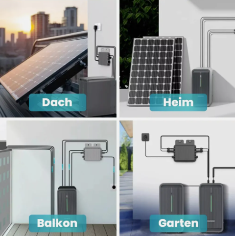 Balkonkraftwerk Komplett-Set 440 Wp Bifazial mit MARSTEK Saturn M2-800 WLAN